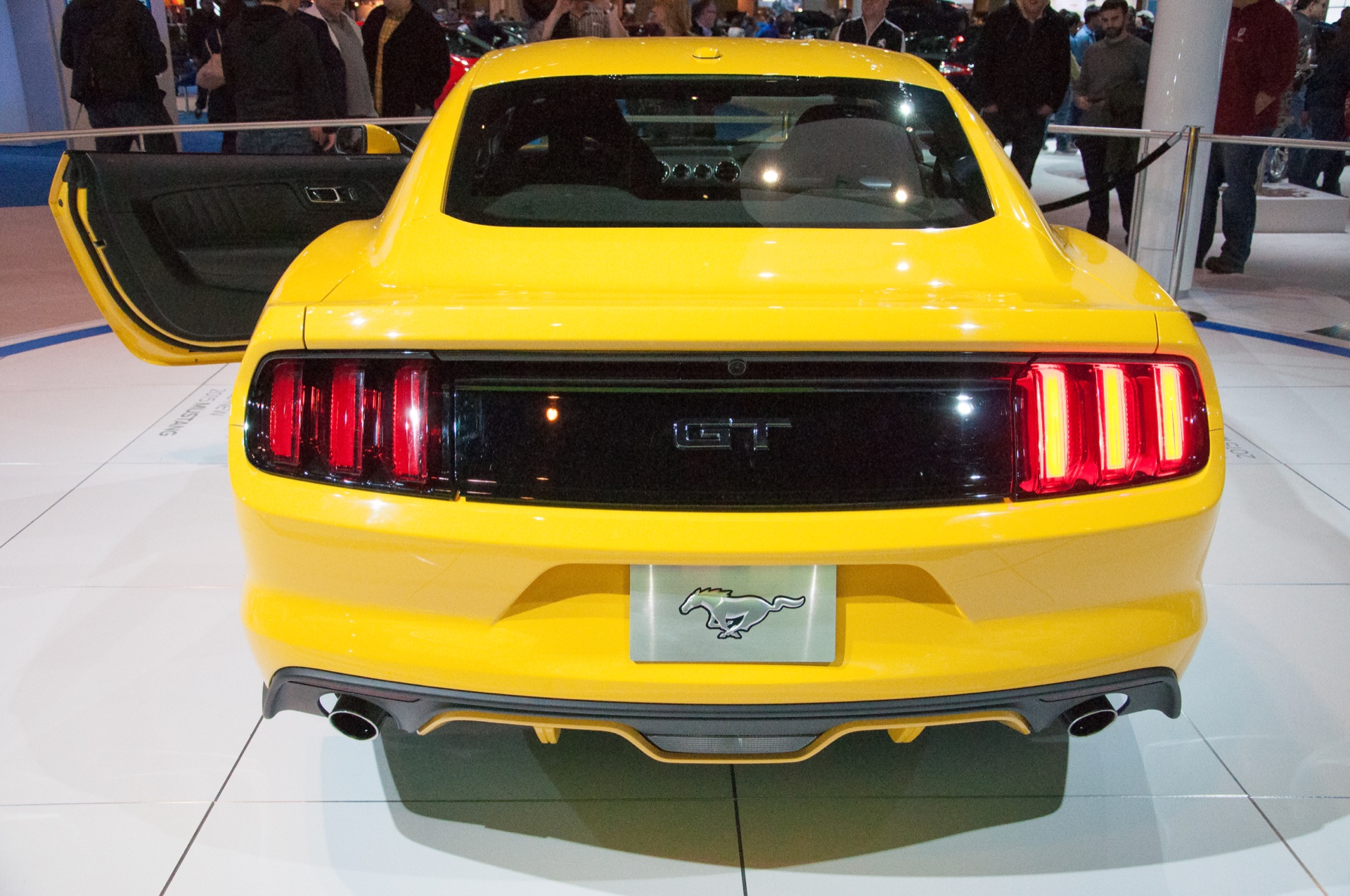 Yellow Ford Mustang GT with a clean exterior finish